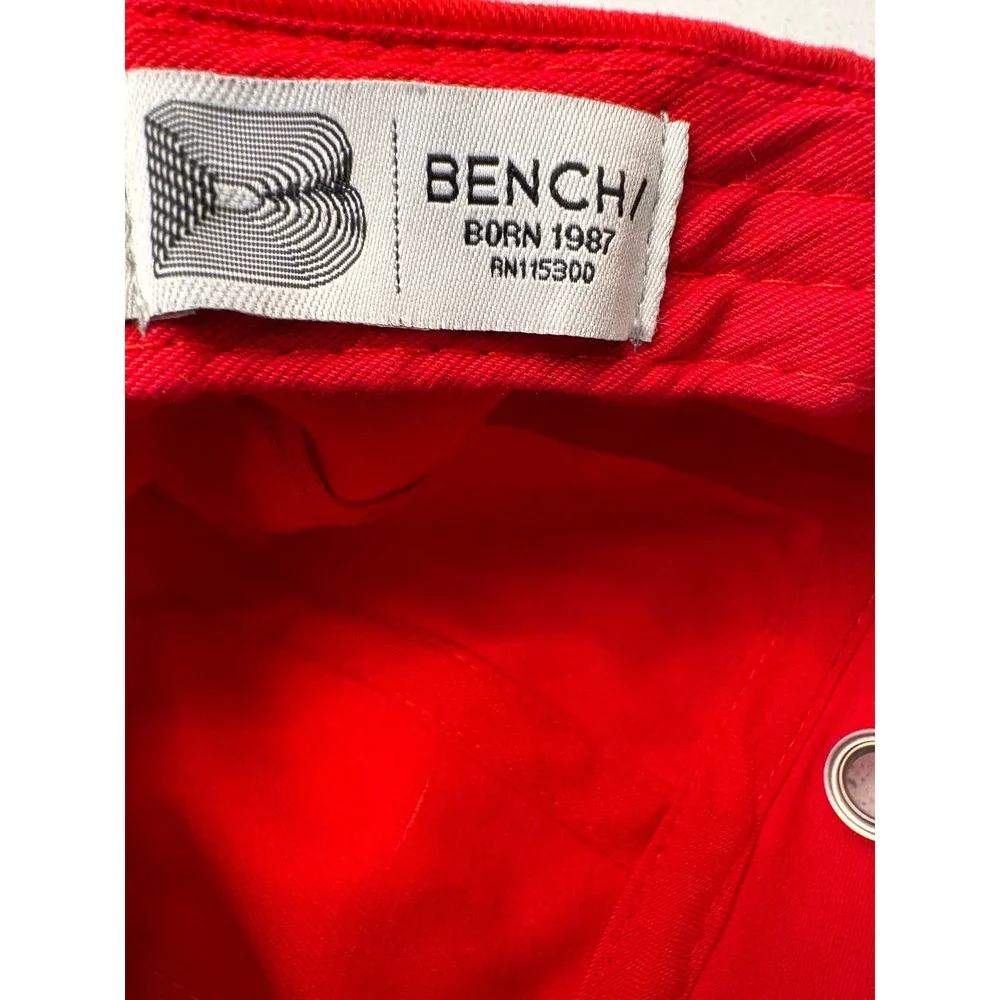 Bench Red Cat Face 5 Panel Hat Adjustable Strapback Embroidered Whiskers‎ Eyes